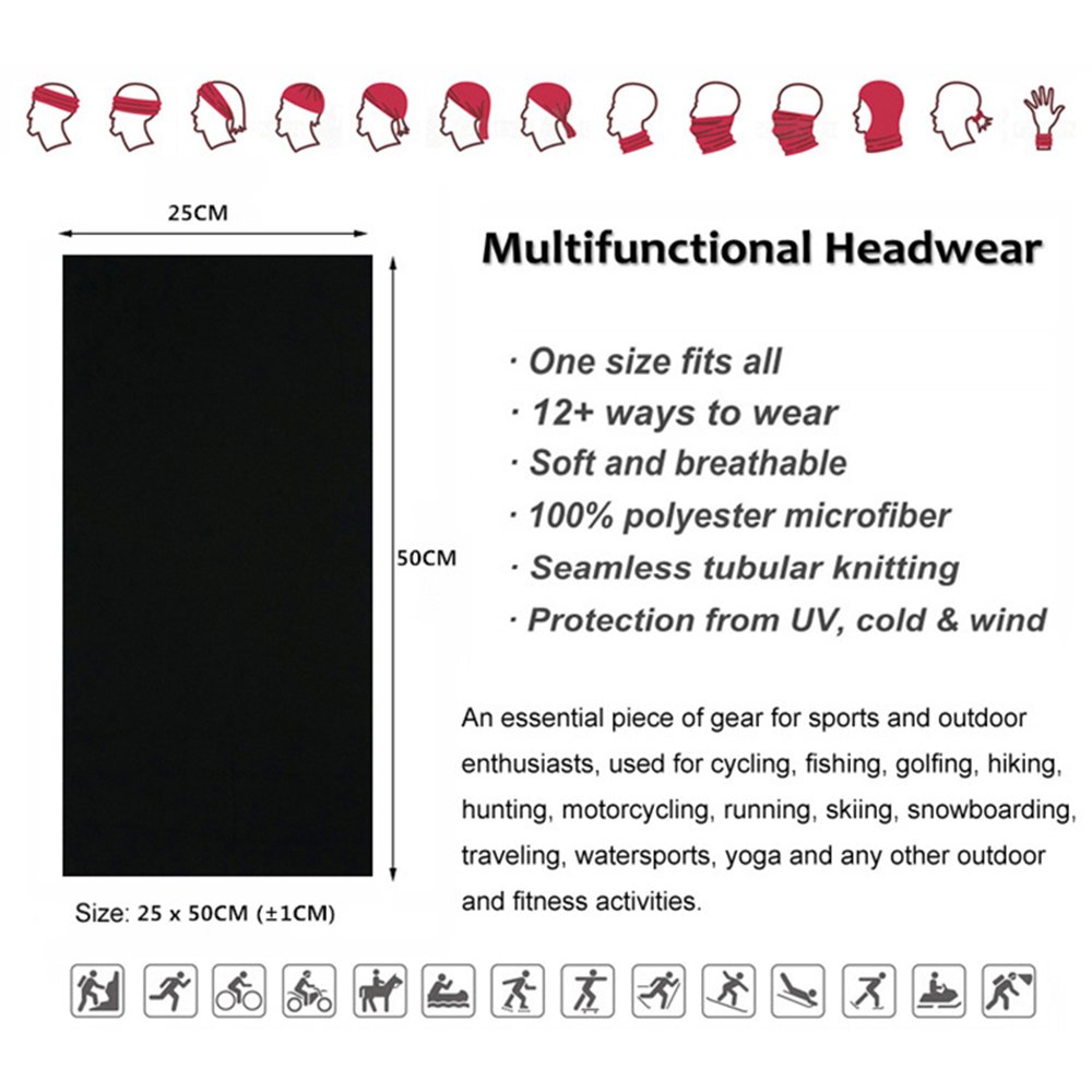 Seamless Solid Color Bandanas  - огляд і ціна Cycling Gear Men