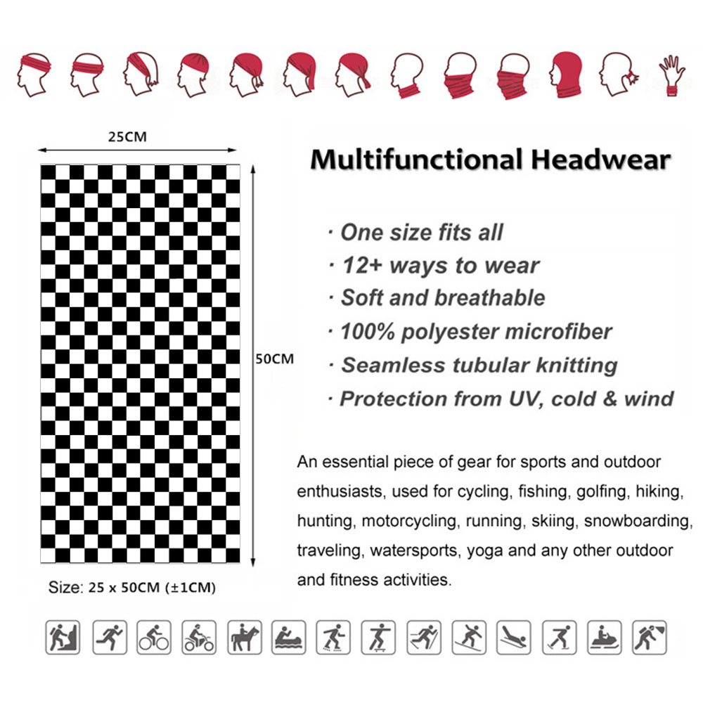 Checkered Ska Printed Headband - огляд і ціна Cycling Gear Men